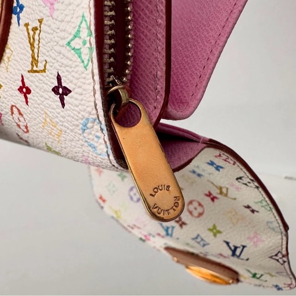 Louis Vuitton Authentic Joey White Multicolour Wallet - Takashi Murakami - Picture 10 of 13